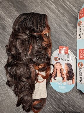Mint HD Lace Wig ML-08 in Dark Brown with Copper Highlights